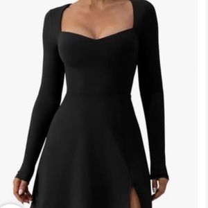 QINSEN Womens Square Neck Bodice Dress Long